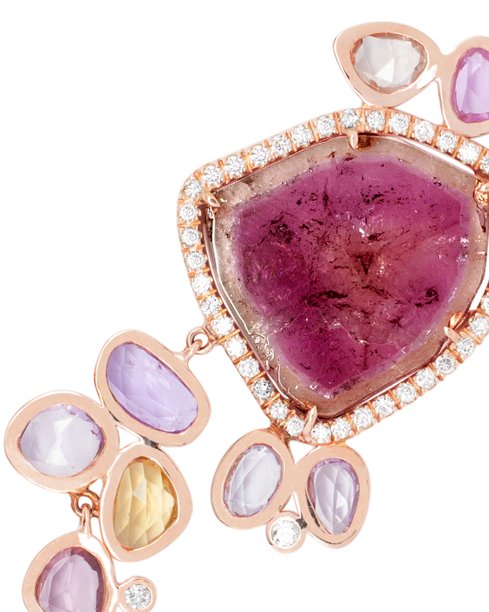 Tourmaline Jellyfish Diamond Bracelet, 18K Gold