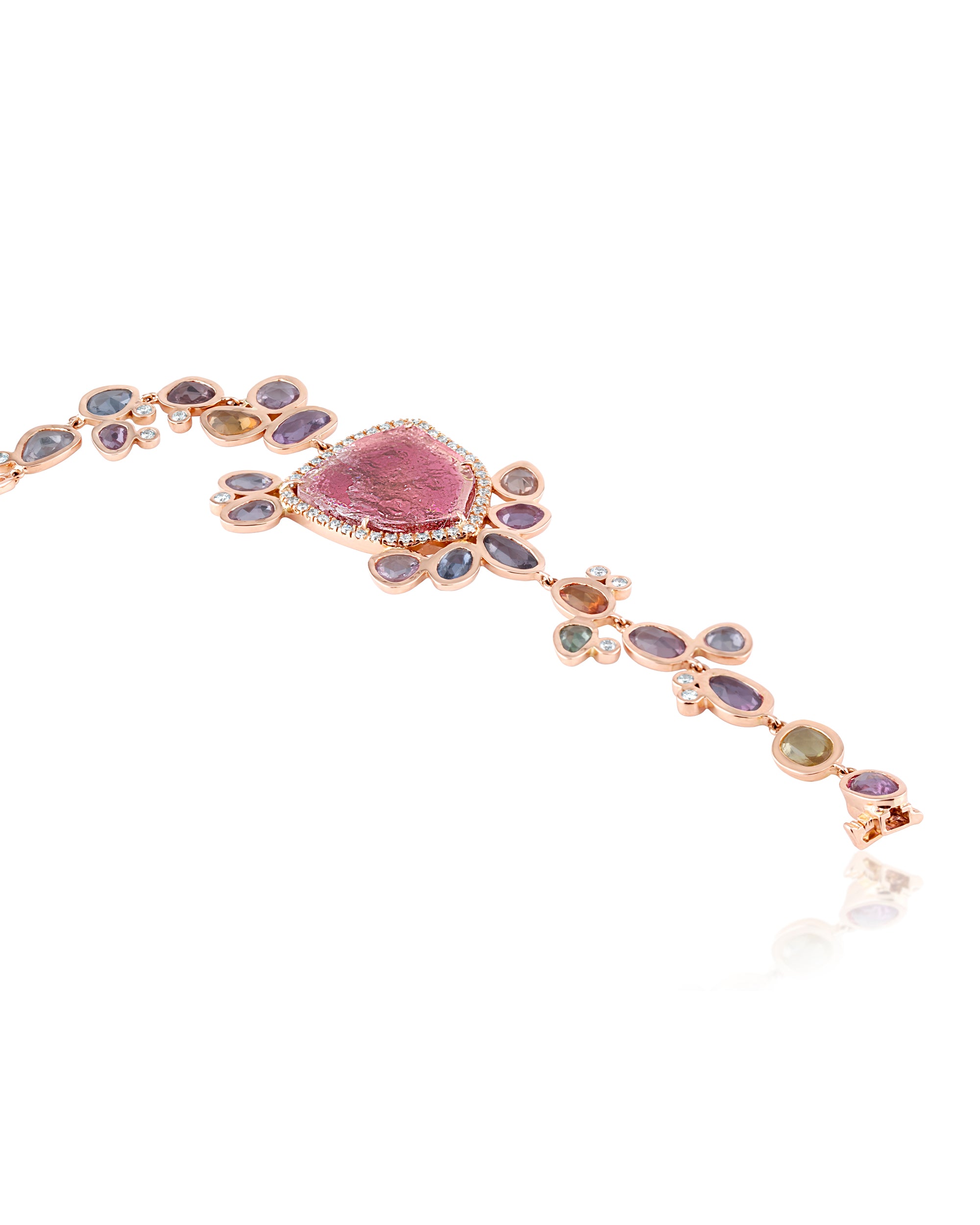 Tourmaline Jellyfish Diamond Bracelet, 18K Gold