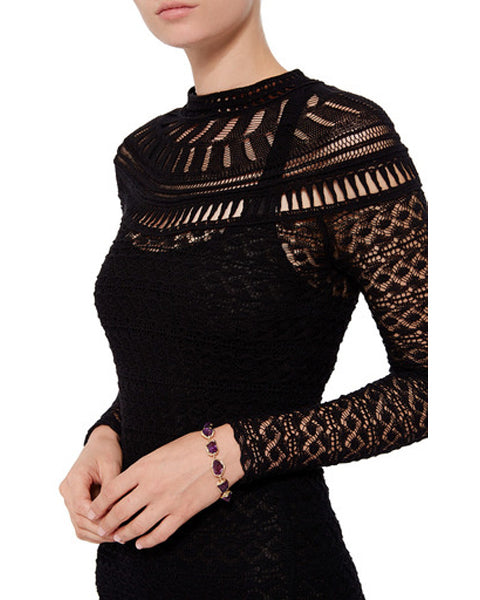 Gem Rock Amethyst Pebbles Bracelet, 18K Gold