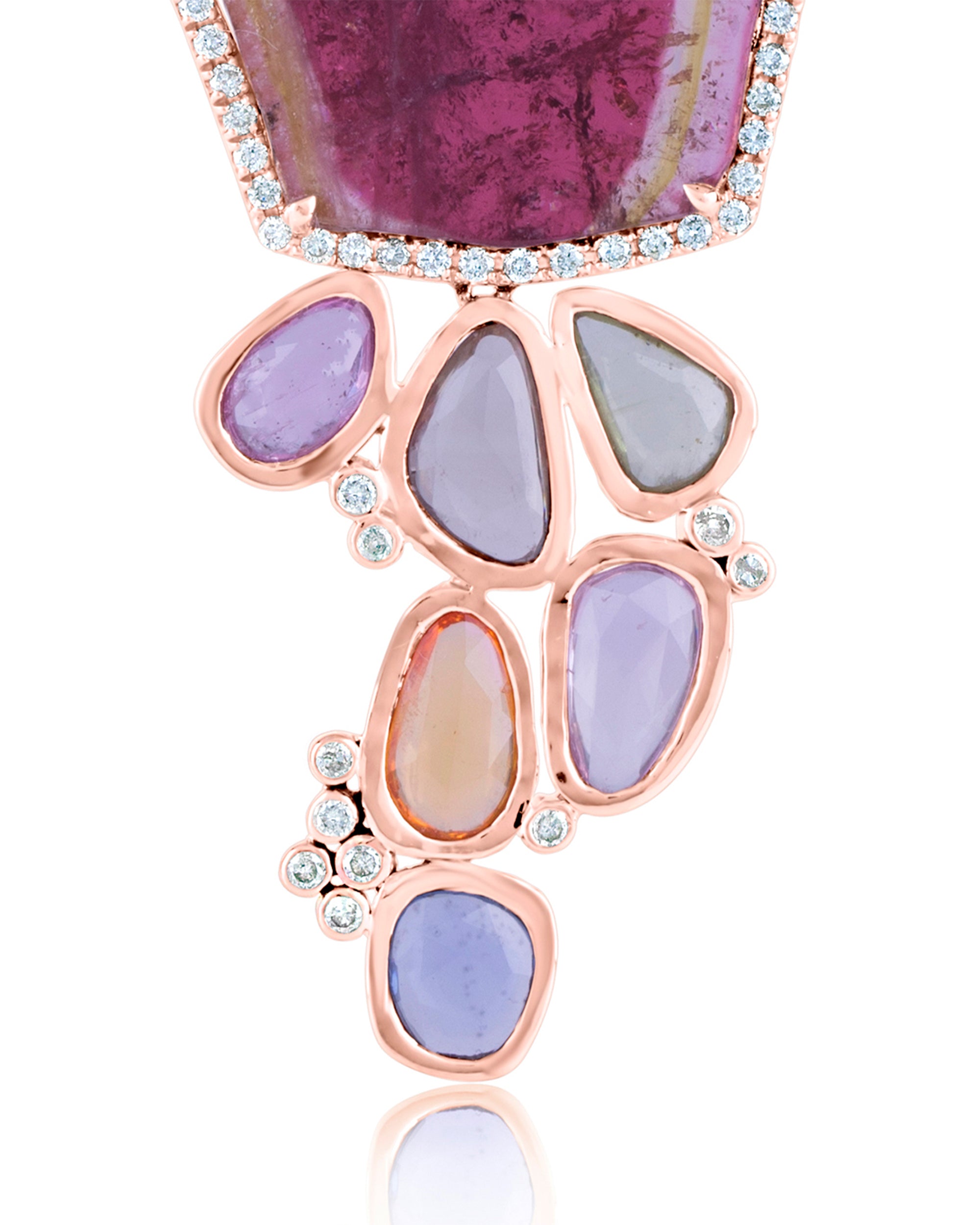 Tourmaline Jellyfish Earrings, 18K Gold