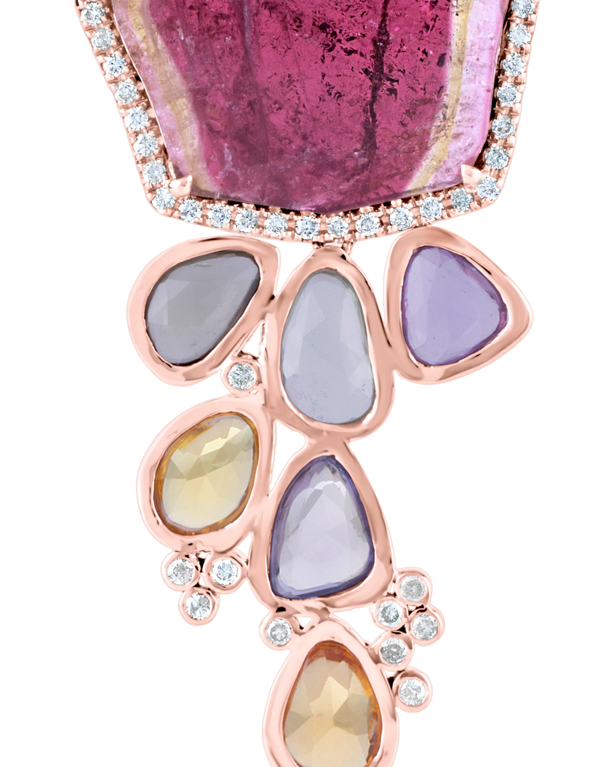 Tourmaline Jellyfish Earrings, 18K Gold