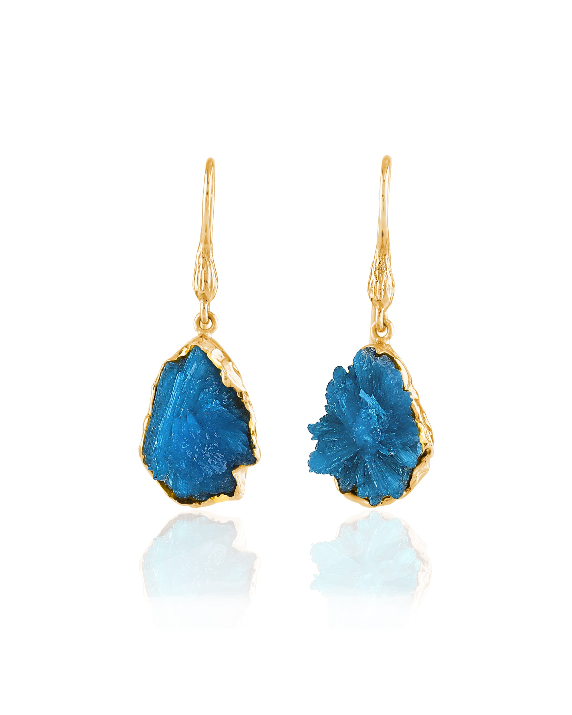 Mineral Blue Night Star Earrings, 18K Gold