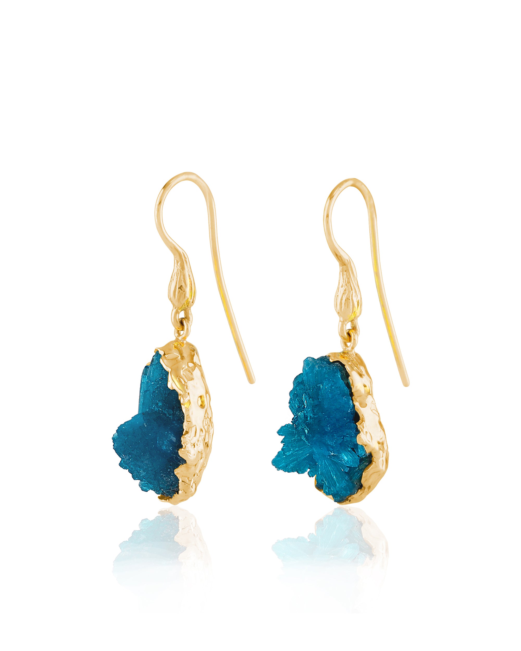 Mineral Blue Night Star Earrings, 18K Gold