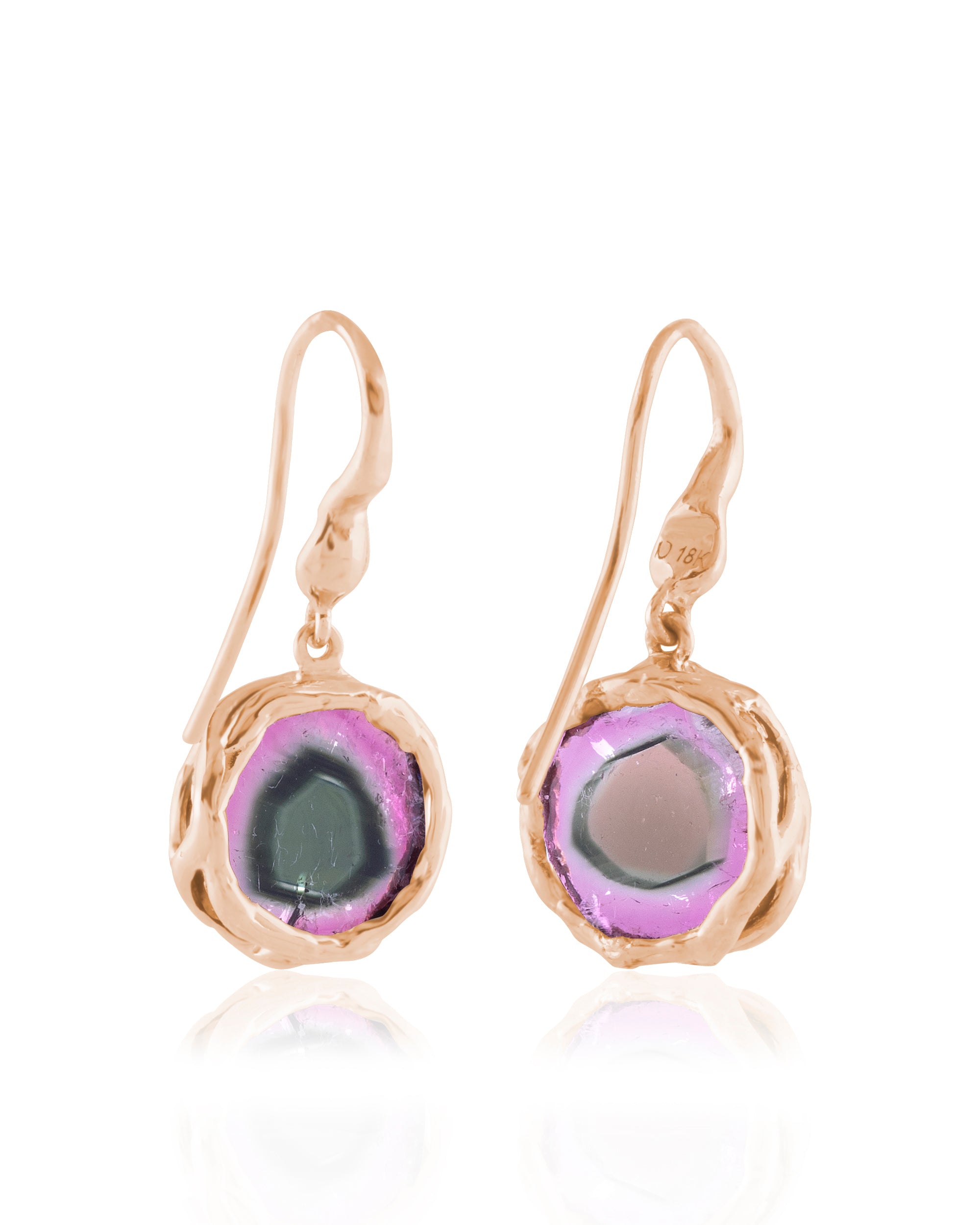Natalie Dissel Jewellery Earrings - 18K Rose Gold with Fluor Liddicoatite Tourmaline