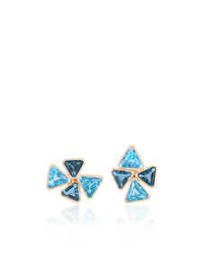 18K Yellow Gold Blue Ice Studs Topaz by Natalie Dissel Jewellery