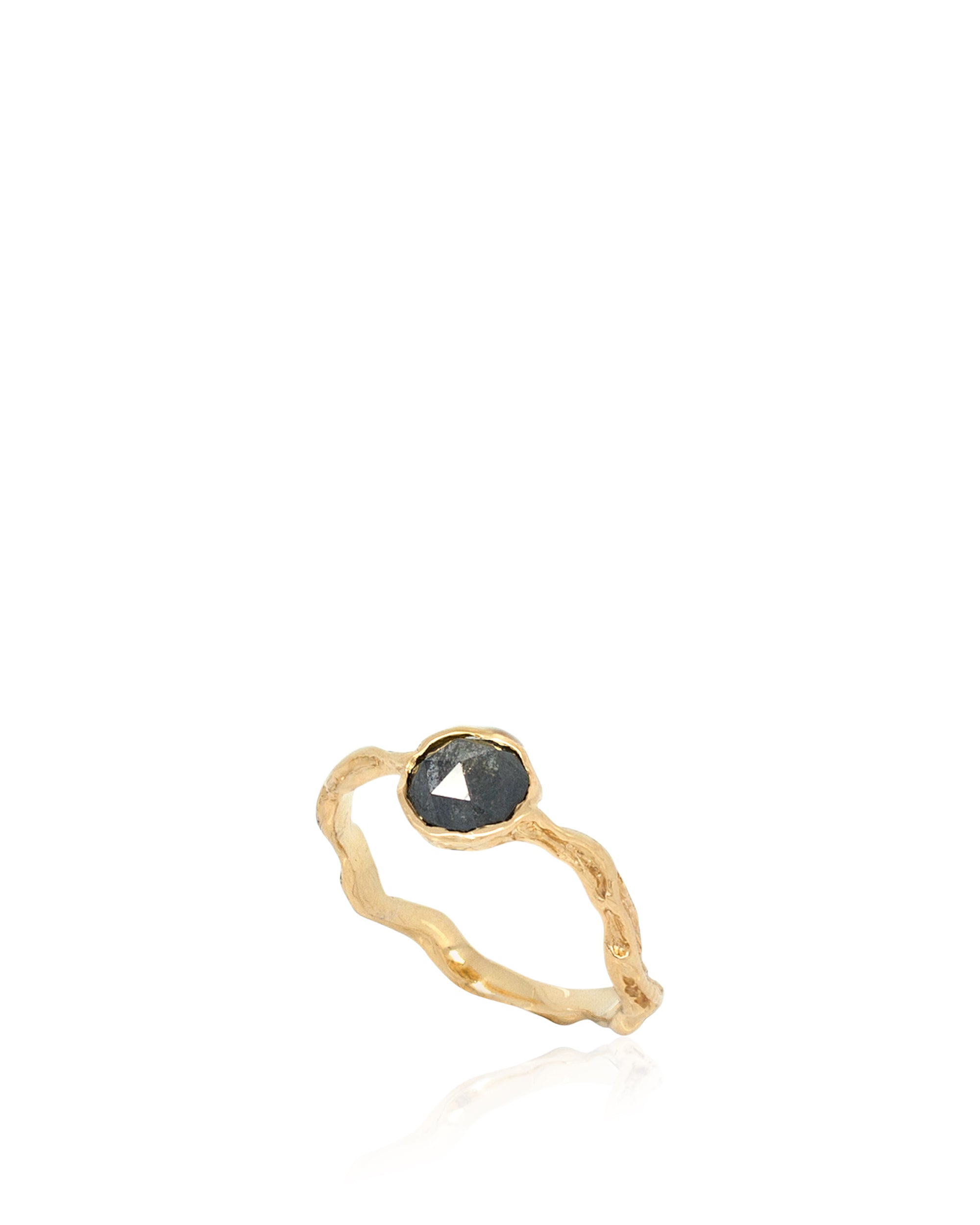 Lianas Black Diamond Root Ring, 18K Gold
