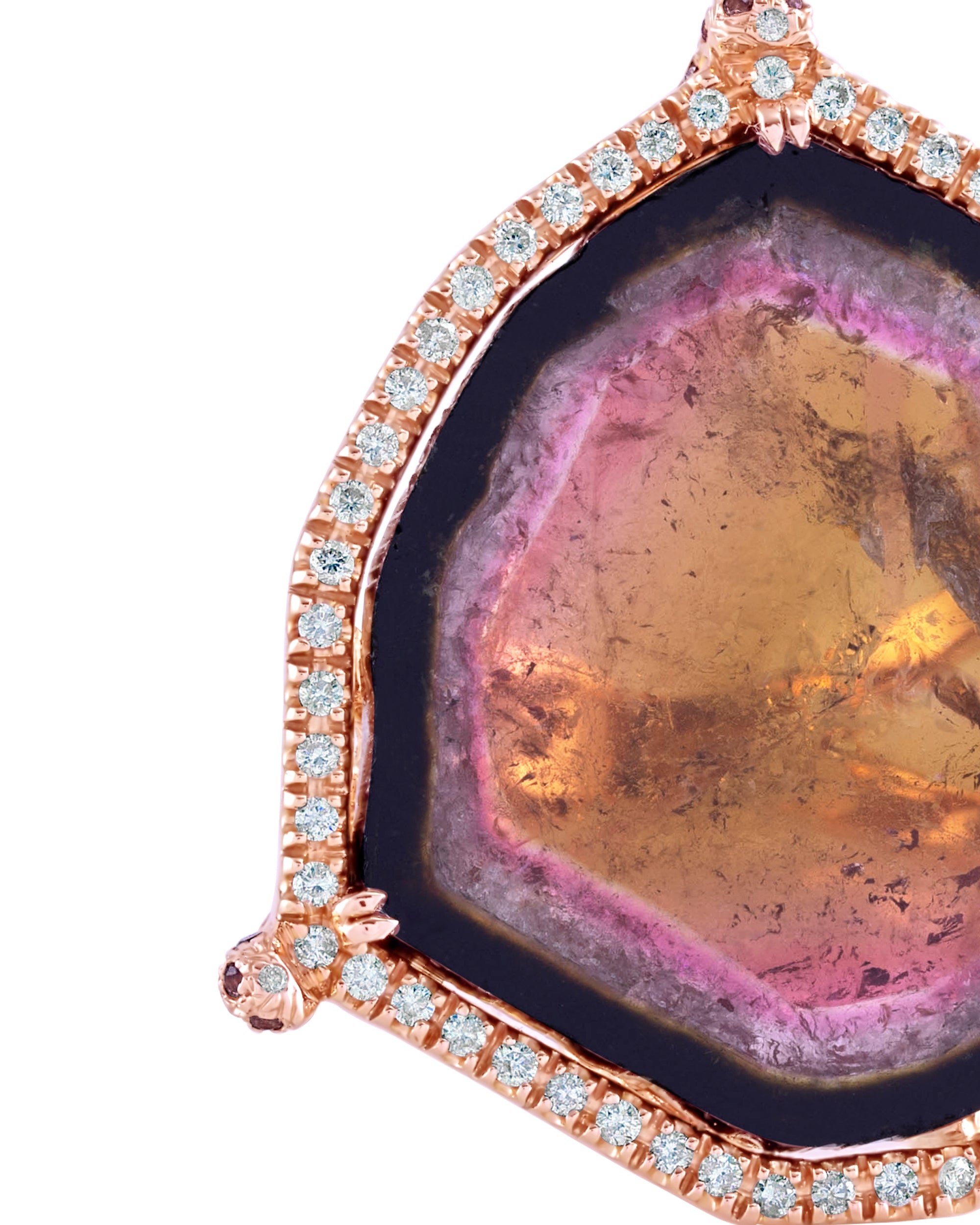 Tourmaline Sun Eclipse Diamond Ring, 18K Gold