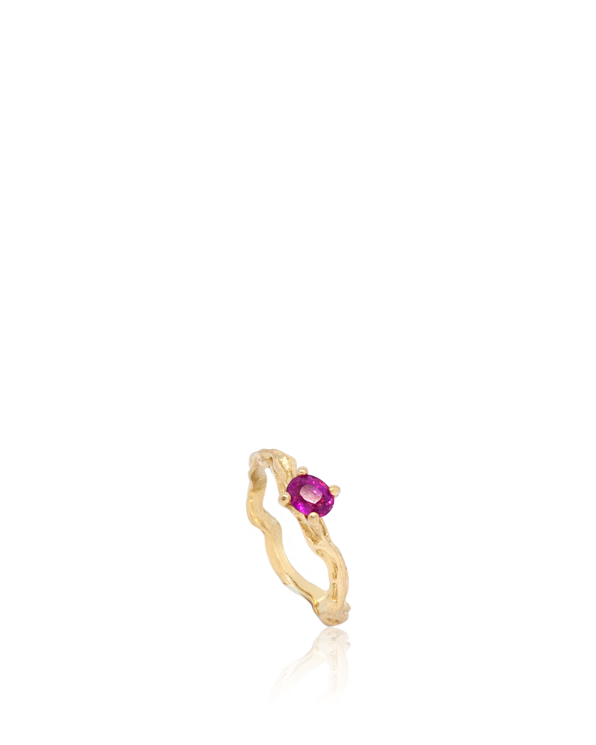 Lianas Single Tourmaline Root Ring, 18K Gold