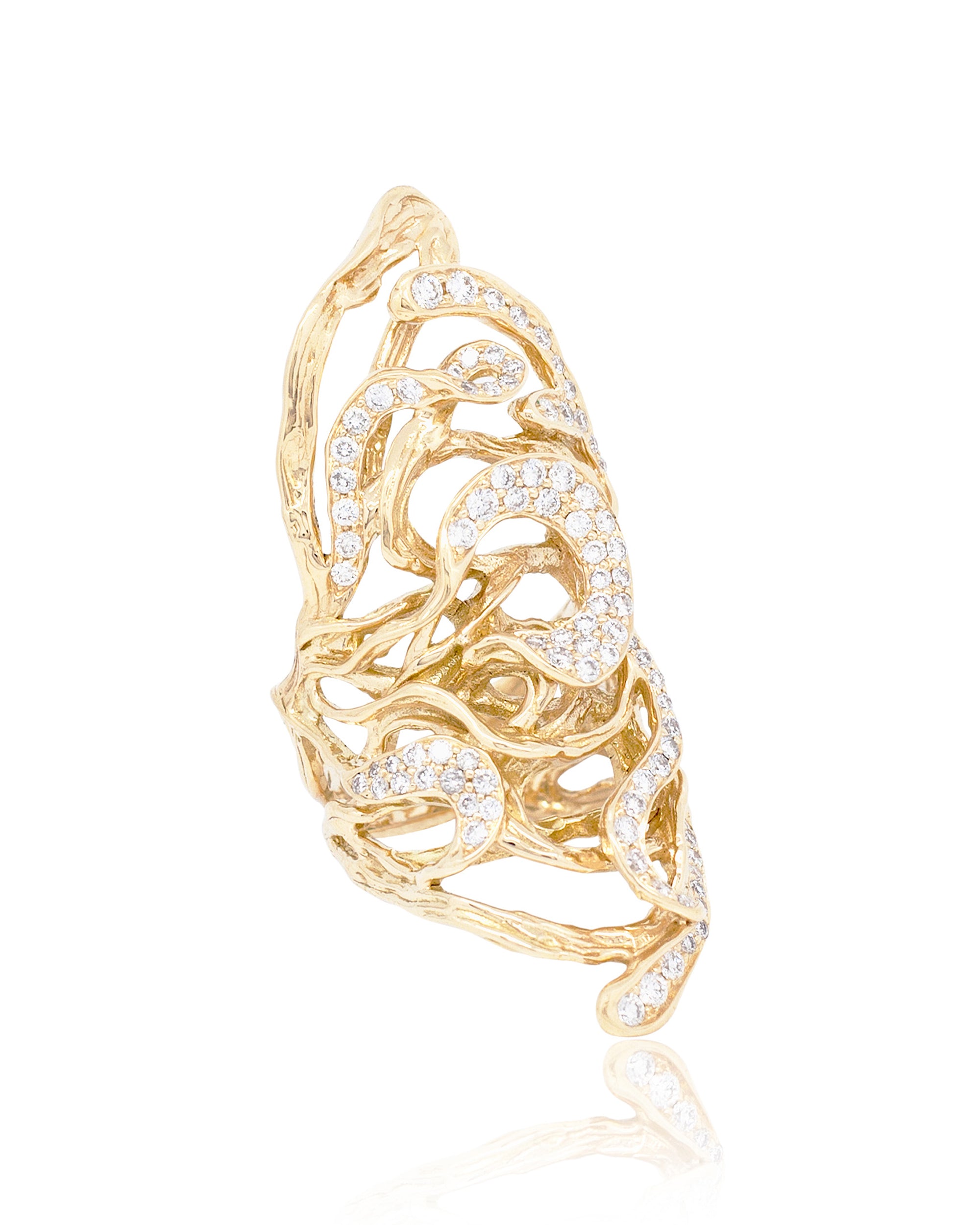Lianas Banyan Tree Diamond Ring, 18K Gold