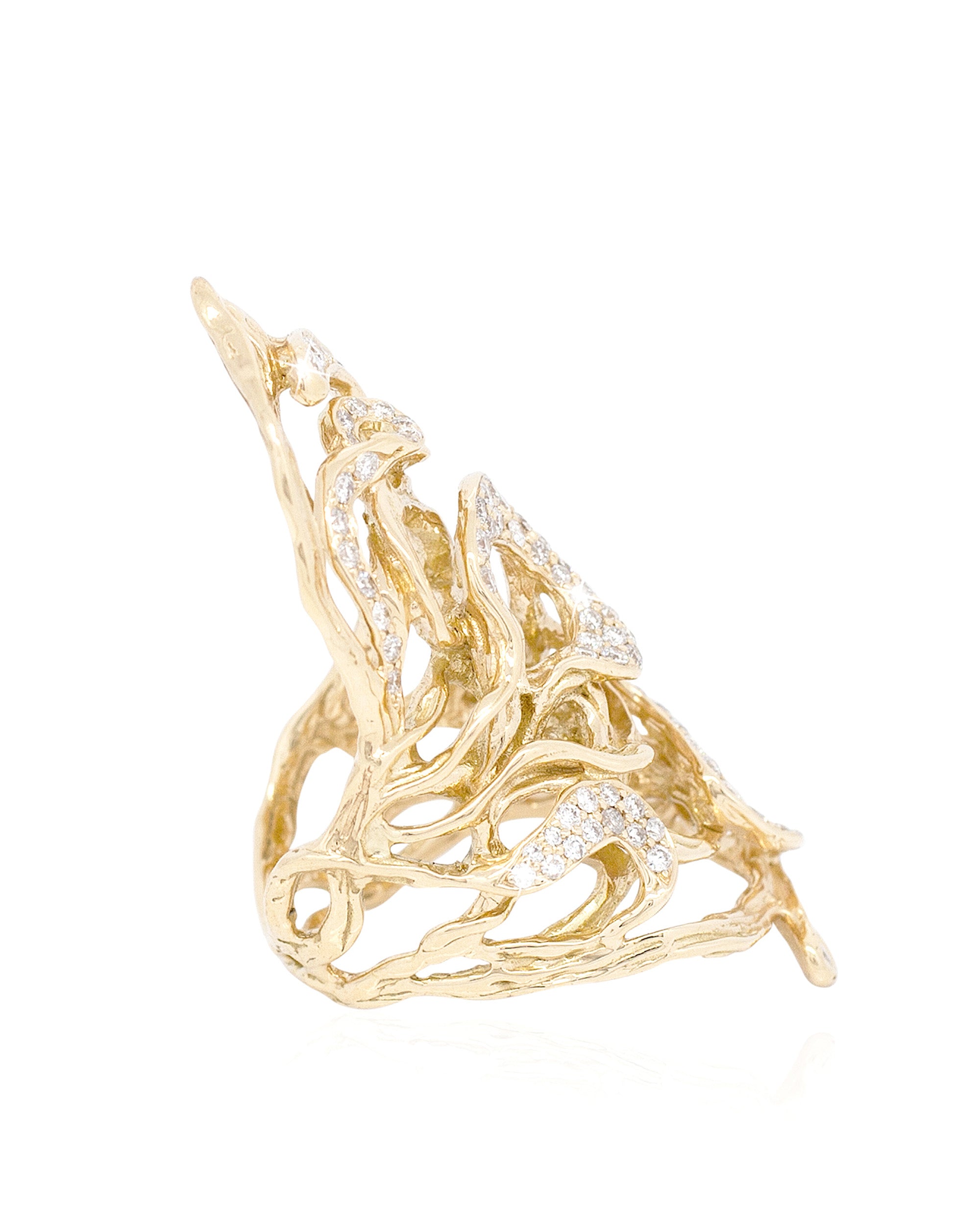 Lianas Banyan Tree Diamond Ring, 18K Gold