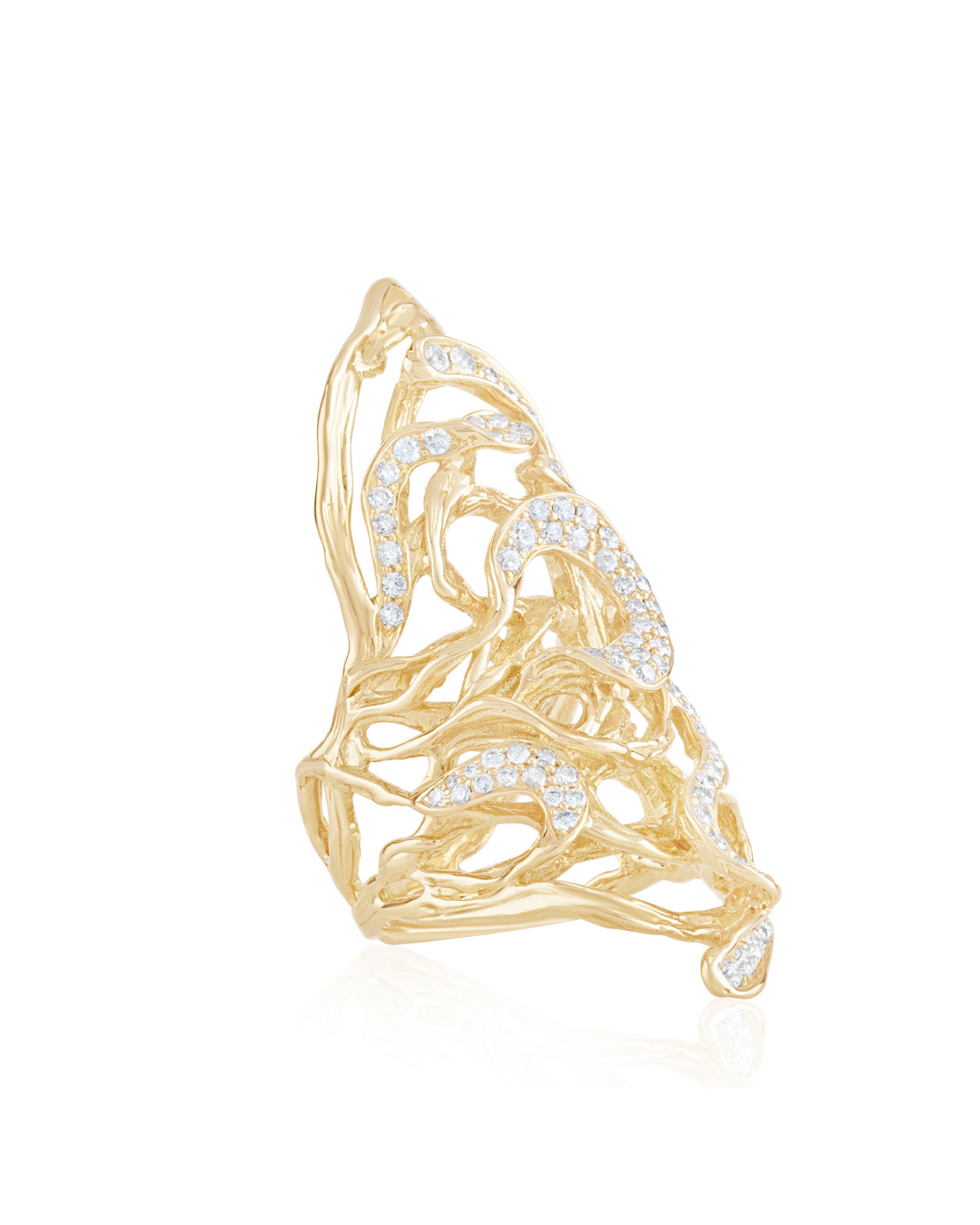 Lianas Banyan Tree Diamond Ring, 18K Gold