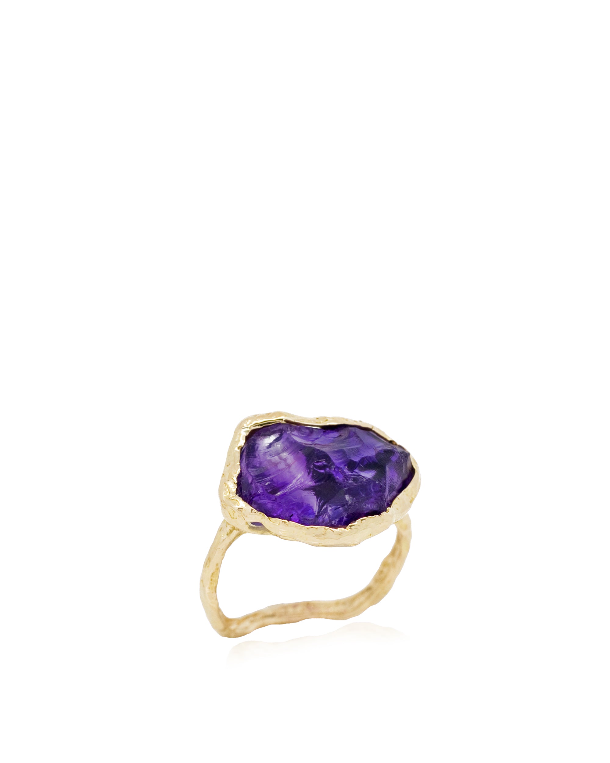 Gem Rock Amethyst Rough (S) Ring, 18K Gold