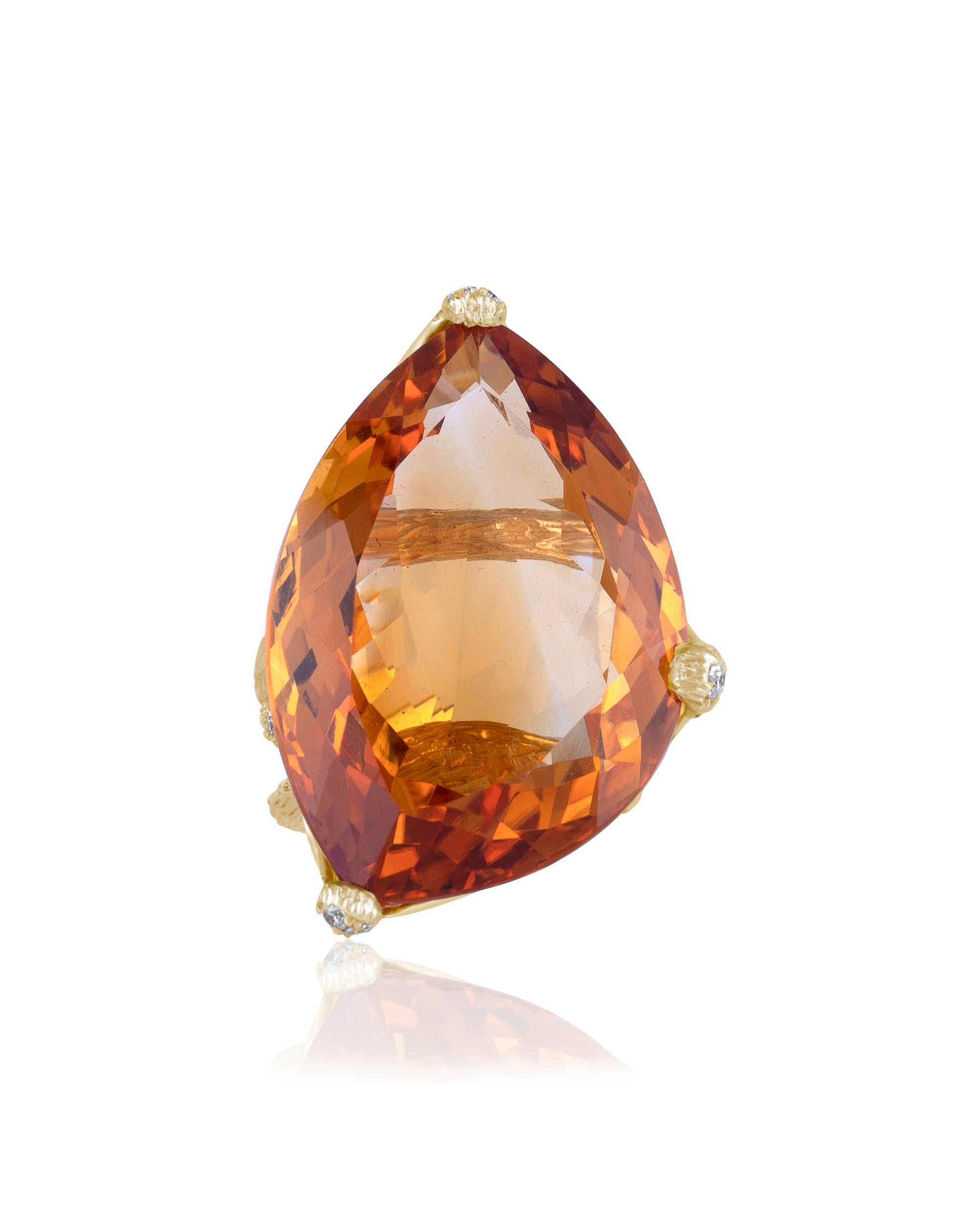 Golden Flame Banyan Ring, 18K Gold