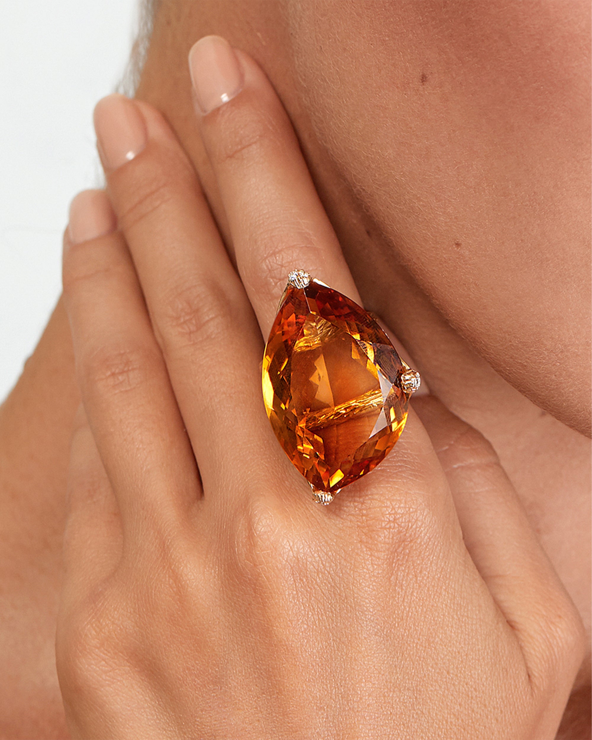 Golden Flame Banyan Ring, 18K Gold