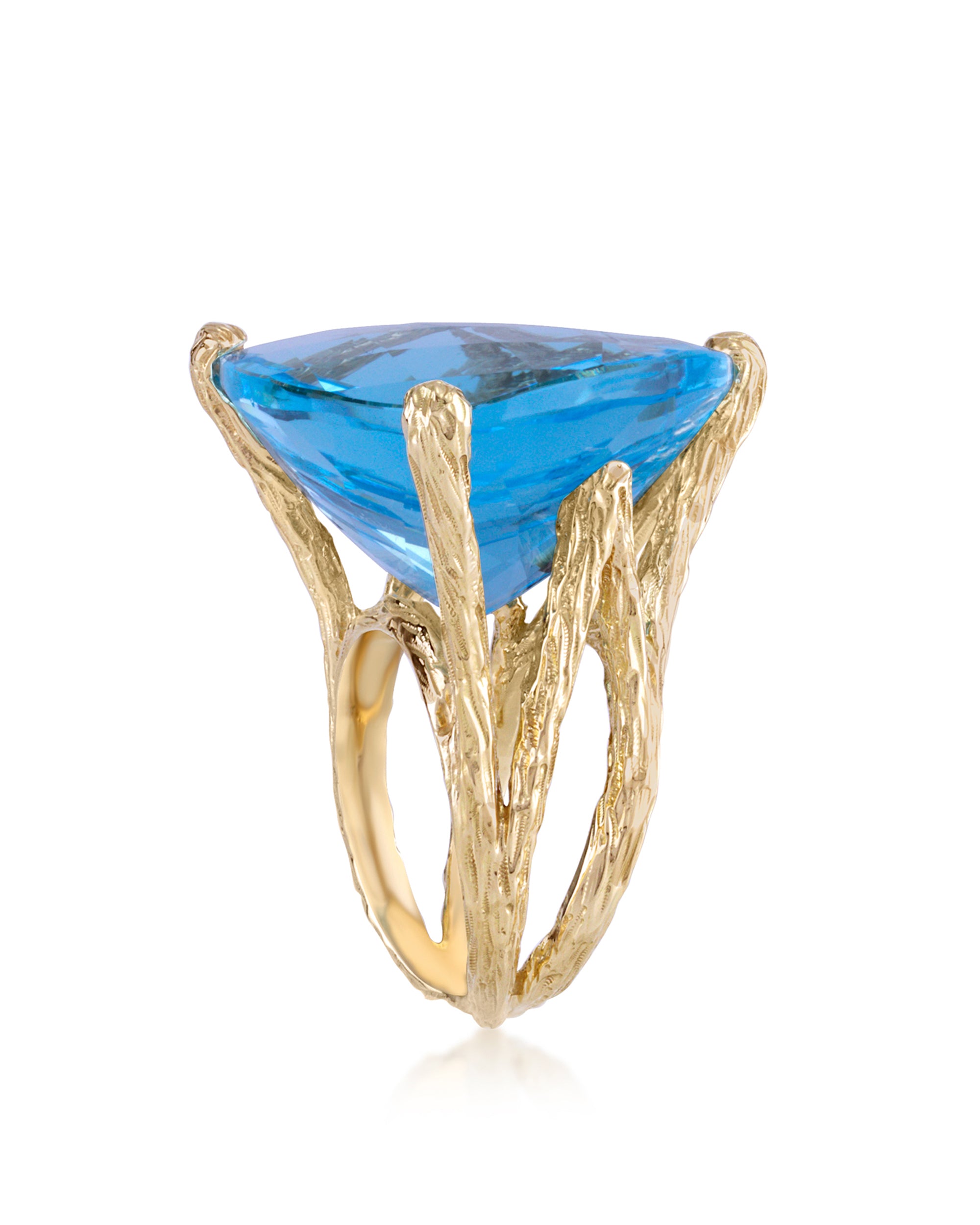 Blue Ice Sky Ice Topaz Ring, 18K Gold