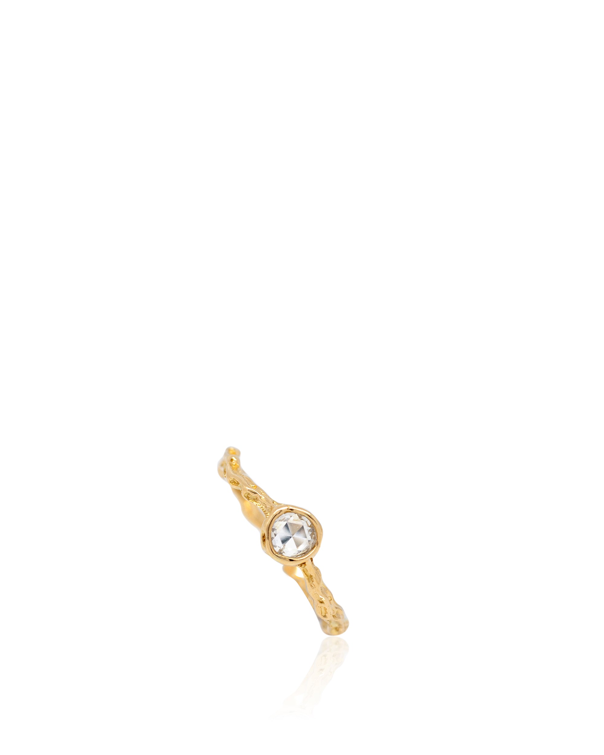 Lianas White Diamond Root Ring, 18K Gold