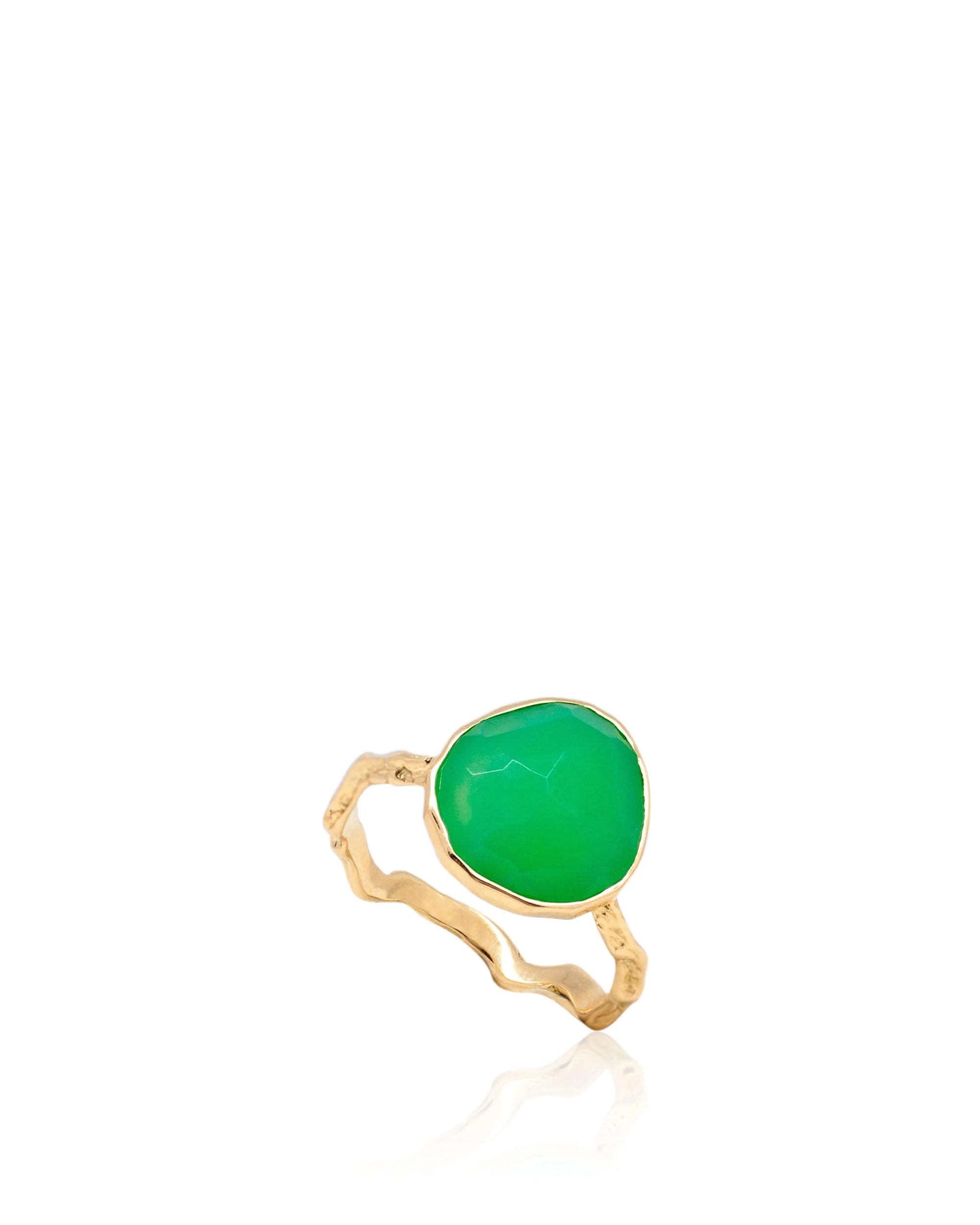 14K Yellow Gold Amazonia Rosecut Chrysoprase Ring by Natalie Dissel Jewellery