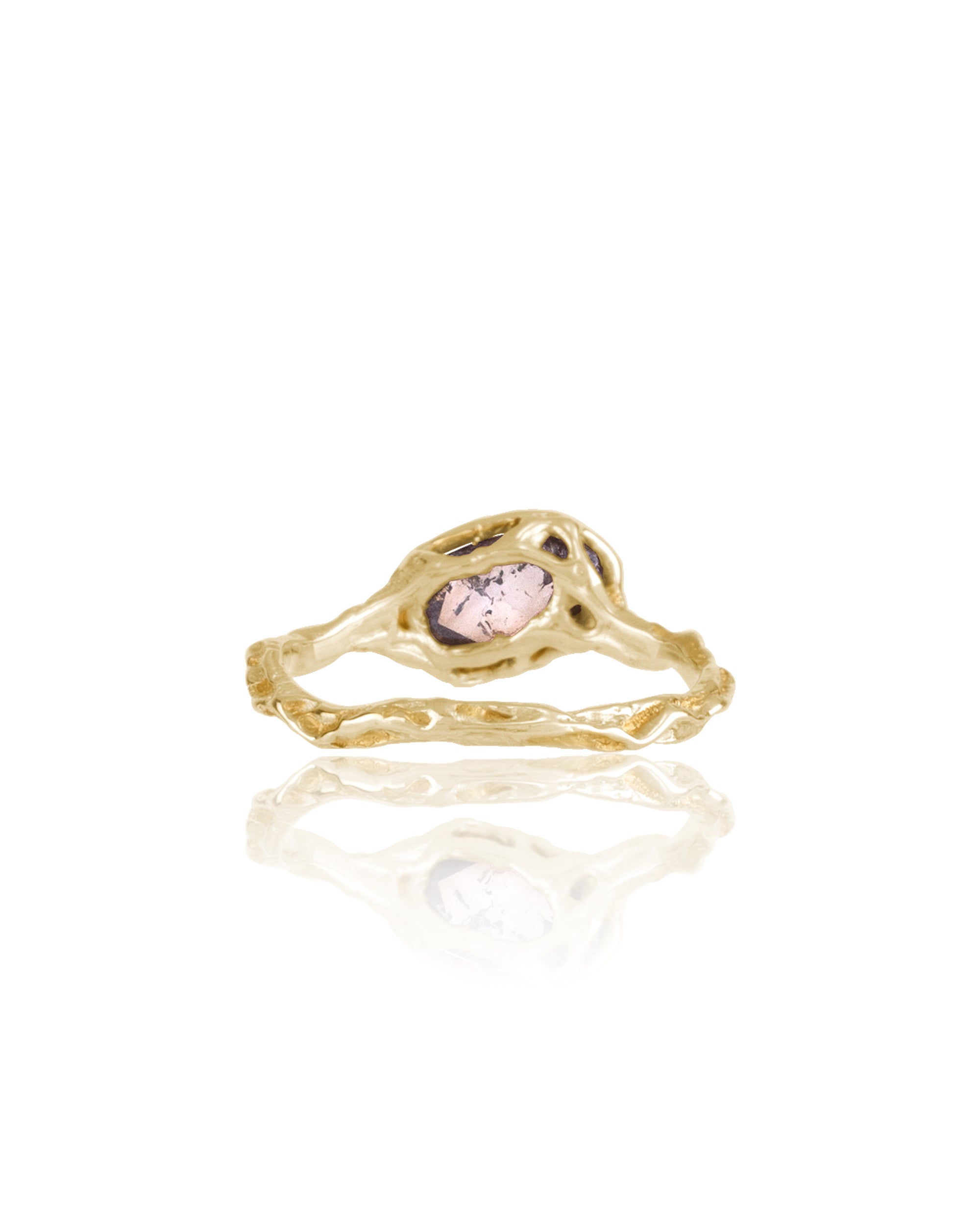 Lianas Single Brown Rosecut Diamond Root Ring, 18K Gold