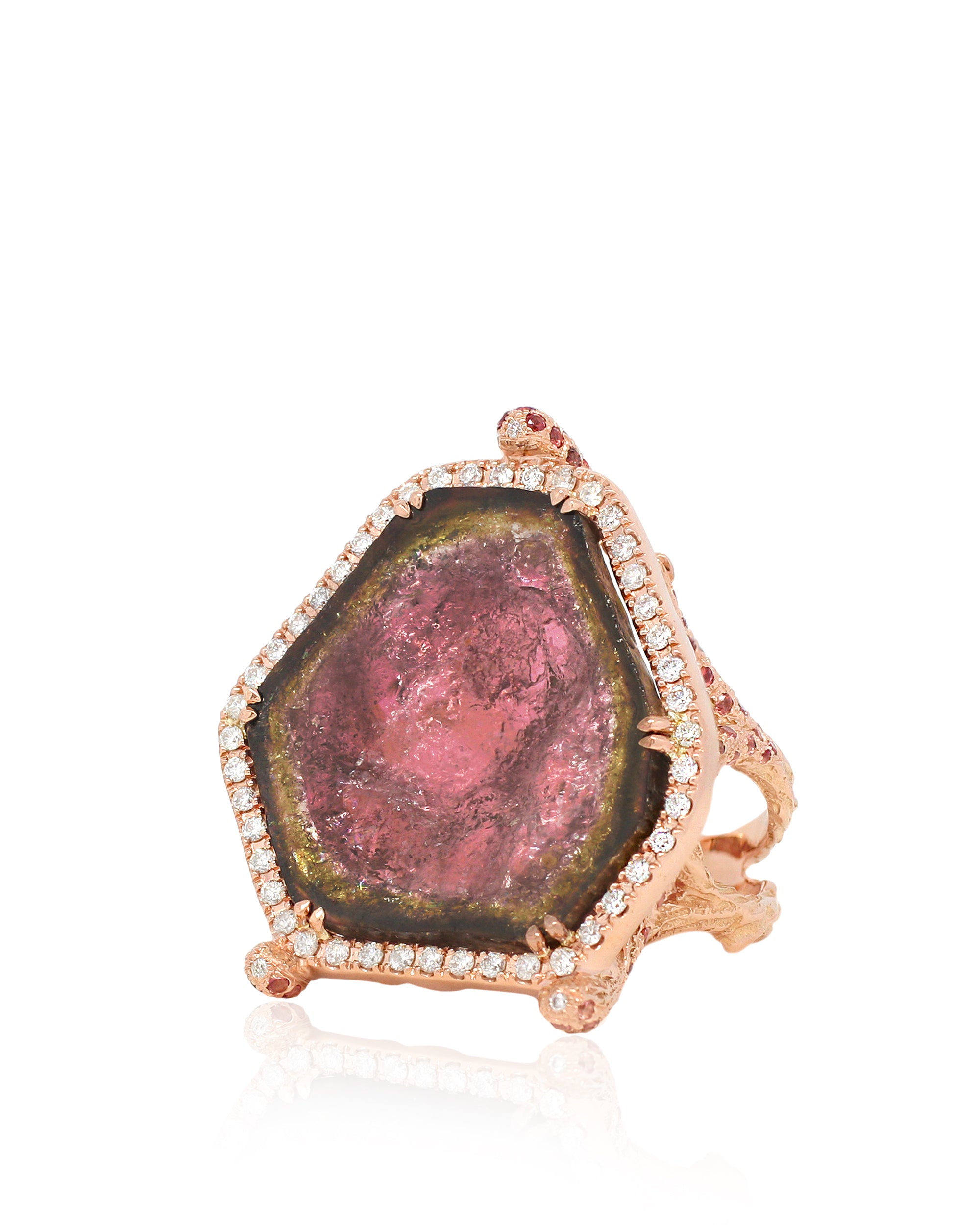 Tourmaline Pink Moon Ring, 18K Gold
