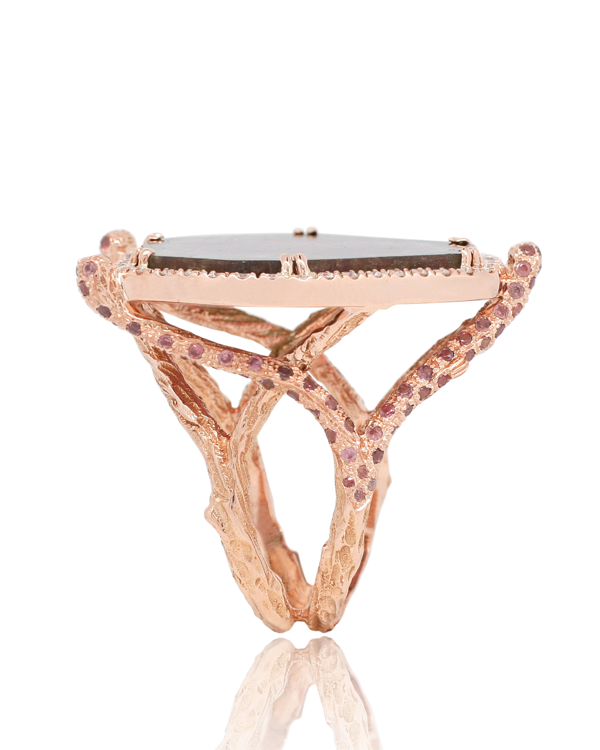 Tourmaline Pink Moon Ring, 18K Gold