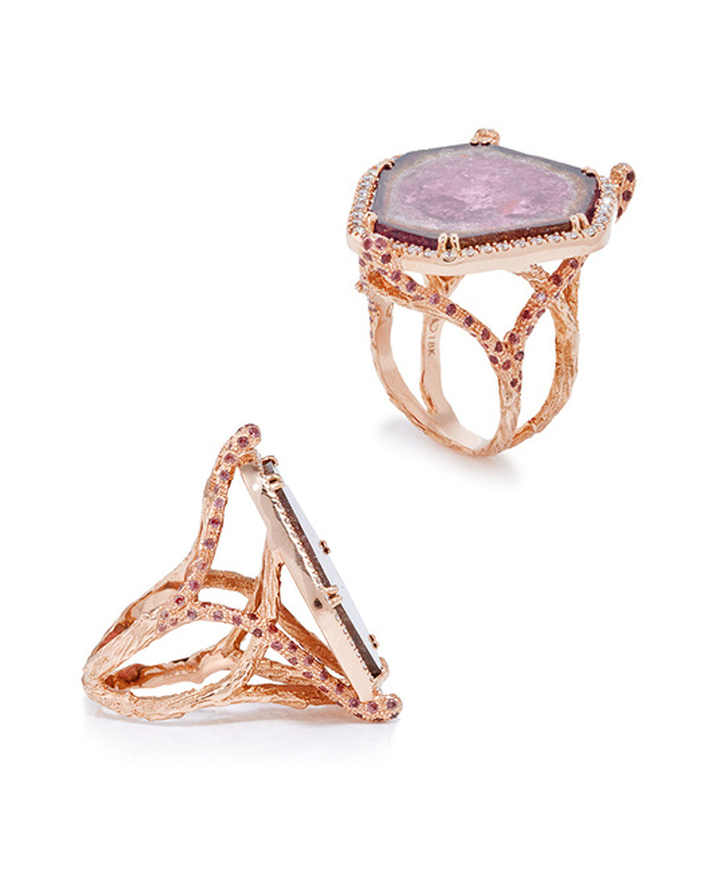 Tourmaline Pink Moon Ring, 18K Gold
