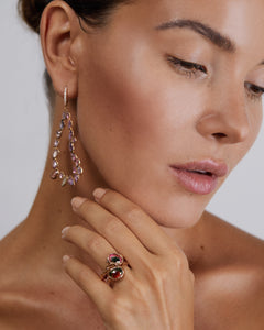 Natalie Dissel Jewellery Ring - 18K Rose Gold with Pink Black Watermelon Tourmaline