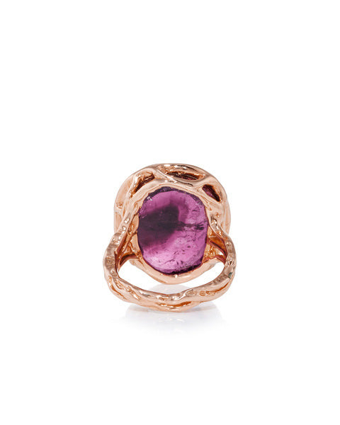 Tourmaline Rose Cut Ring, 18K Gold