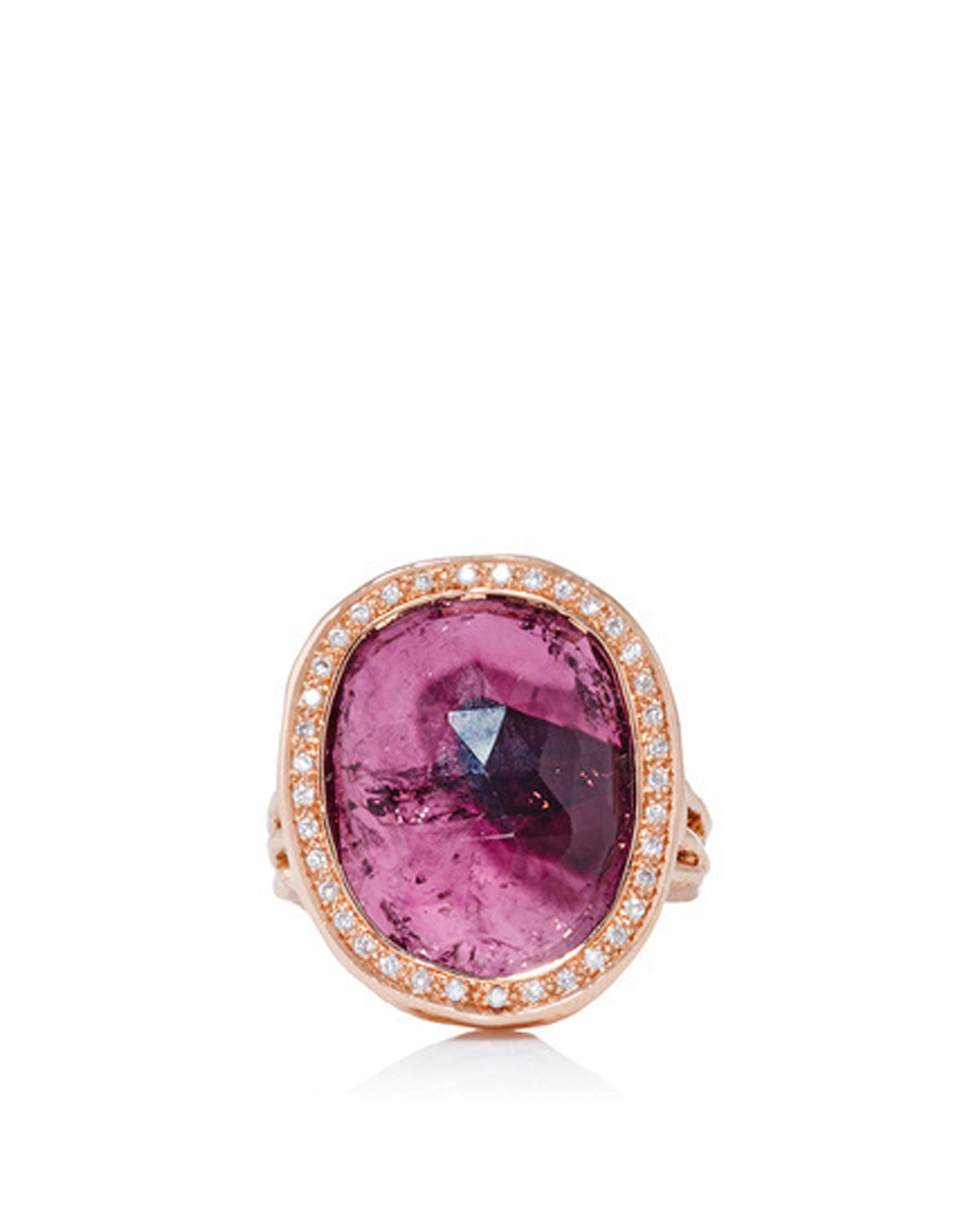 Tourmaline Rose Cut Ring, 18K Gold