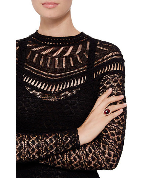 Tourmaline Rose Cut Ring, 18K Gold