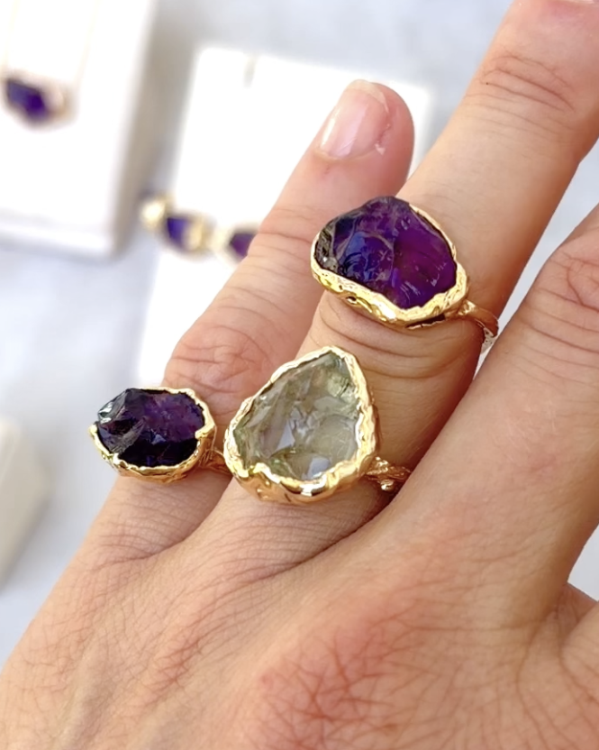 Green Prasiolite Ring